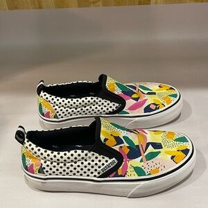 Punkrose Slip on Shoes Dots Flowers